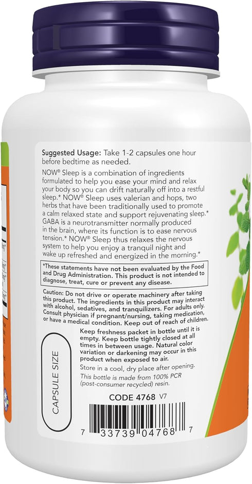 NOW Supplements, Sleep with Valerian Root Extract Plus Hops, Passionflower and GABA, Botanical Sleep Blend*, 90 Veg Capsules...