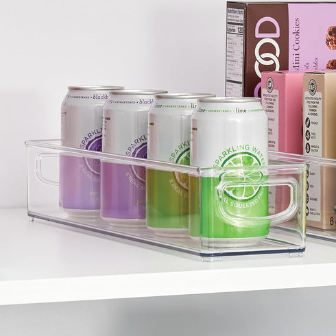 iDesign Small Stackable Pantry Bin with Handles - Organizer Bins for Kitchen, Clear, Made in USA...