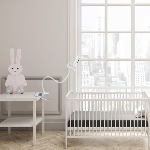 Flexible Clip Clamp Mount Compatible with HelloBaby HB50 - Baby Monitor Holder/Shelf/Stand for Crib Nursery 360°...
