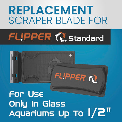 FL!PPER Standard Aquarium Algae Remover for Fish Tank Cleaner Replacement Blades, Pack of 2 - Glass Scraper Blades for Cleaning Kits - Water Clean...