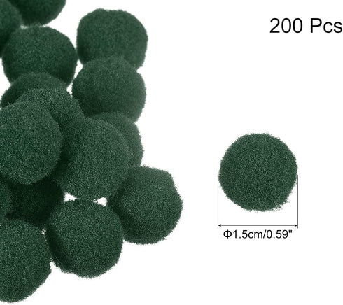 MECCANIXITY Pom Felt Balls Felting Fabric 1.5cm 15mm Dark Green for Home Craft Projects DIY Pack of 200...