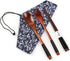 Wooden Chopsticks Spoon Fork Set Japanese Style Tableware Travel Utensils with Pouch for Camping,Picnic,Office or Home (Style A)...