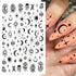 Butterfly Nail Stickers 3D Self-Adhesive Rose Nail Art Stickers Gothic Design Star Nail Decals Black Sun Moon Flame Flower Nail Art Supplies for W...