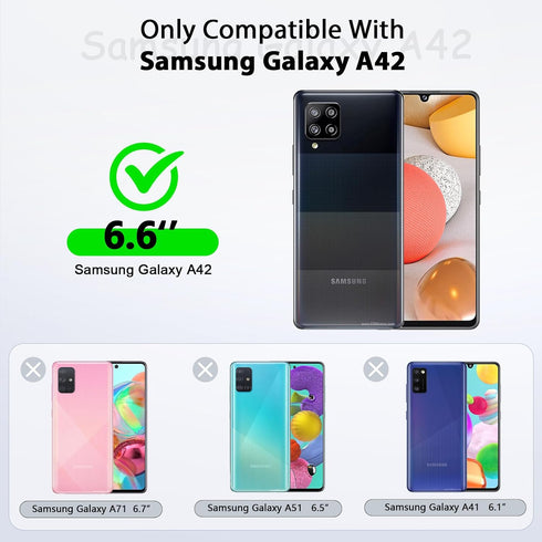 LeYi for Samsung Galaxy A42 5G Phone Case: Galaxy A42 5G Case with 2 Pack Tempered Glass Screen Protector for Women Men, Liquid Silicone Slim Silk...