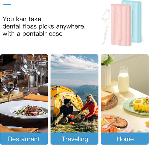 Dental Floss-LIAMOSS Floss Pick Dispenser,120 Count PinkBlue Flossers for Adults,Dental Pick,Floss Threaders,Toothpicks Sticks,The Best Dental Too...