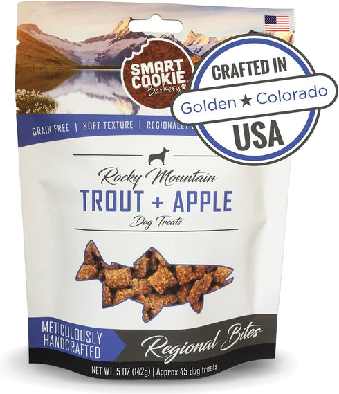 All Natural Dog Treats - Trout & Apple - Training Treats for Dogs & Puppies with Allergies or Sensitive Stomachs - Soft Dog Treats, Grain Free, Ch...