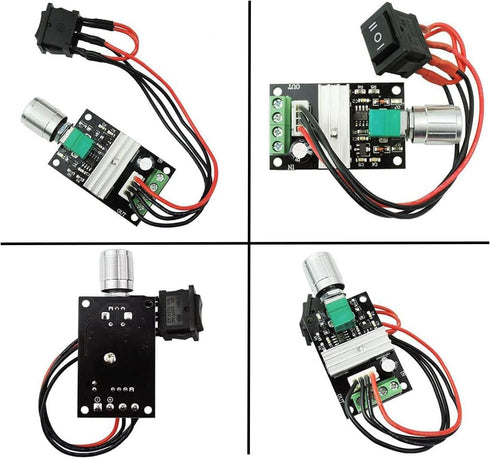 DC Motor Speed Controller PWM 1203BB 6V12V24V 3A 80W speed adjustable reversible pulse forward and reverse control switch button (2PCS)...