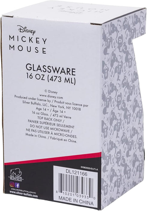 Silver Buffalo Disney Classic Mickey and Minnie Mouse Kiss Dots Pint Glass, 16 Ounces...