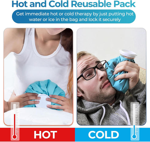 Ice Pack for Injuries Reusable: Ohuhu 3 Packs Ice Cold Packs Ice Bag Hot Water Hot & Cold Therapy Pain Relief for Knee Leg Injury No-Leak Breathab...