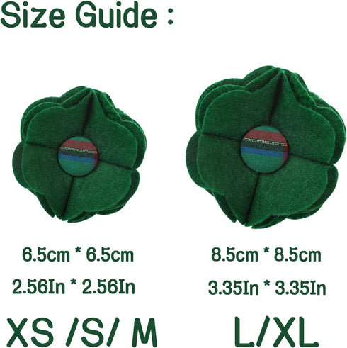 Unique style paws Dog Collar with Removable Felt Flower Tie Winter Christmas Green Plaid Pet Collar for Small Medium Large Girl Boy Dogs-M...