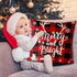 Christmas Pillow Covers 18x18 Set of 4 - Red Black Buffalo Check Plaid Decor - Indoor Outdoor Xmas Throw Pillow Cases for Sofa Couch...