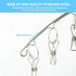 Clothes Hanger with 10 Clips Laundry Drying Rack 6 Pack, Clothes Drying Rack Stainless Steel Sock Hangers Windproof Clip and Drip Hanger for Dryin...