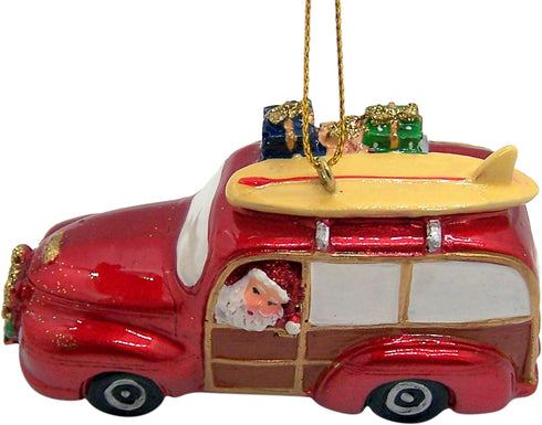 Wowser Beach Cruisin' Santa Christmas Ornament, Festive Holiday Beach Décor, 3 1/2 Inches...