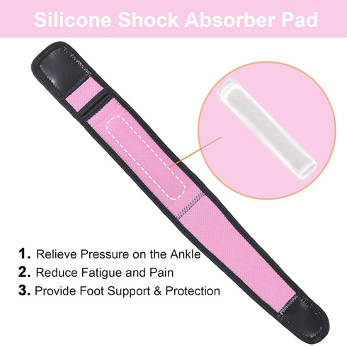 Achilles Tendonitis Brace, 1Pcs Adjustable Achilles Ankle Strap for Women, Pink Ankle Brace with Silicone Pad for Achilles Pain, Running, Cycling,...