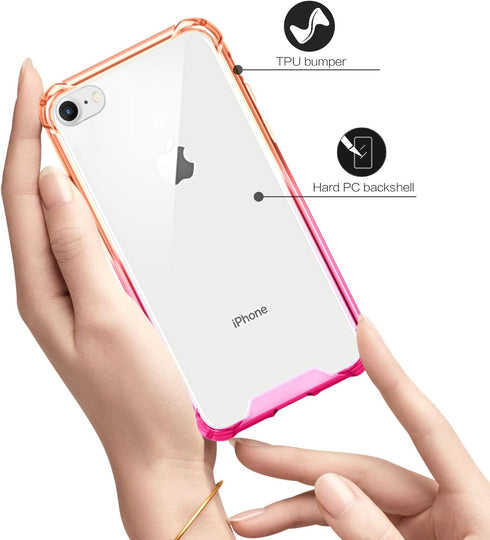 SALAWAT for iPhone SE 2020 Case, iPhone 7 Case, Clear iPhone 8 Case Cute Anti Scratch Slim Phone Case Cover TPU Bumper Hard PC Back Shockproof Pro...