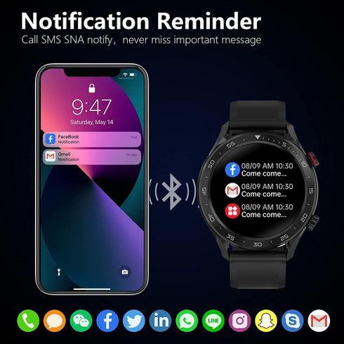 Bebinca GT2 Pro Smart Watch for Men (Make/Receive Call), SpO2/Real-time Heart Rate/Sleep Monitor/Voice Assistant Fitness Tracker, Built-in MP3 Pla...