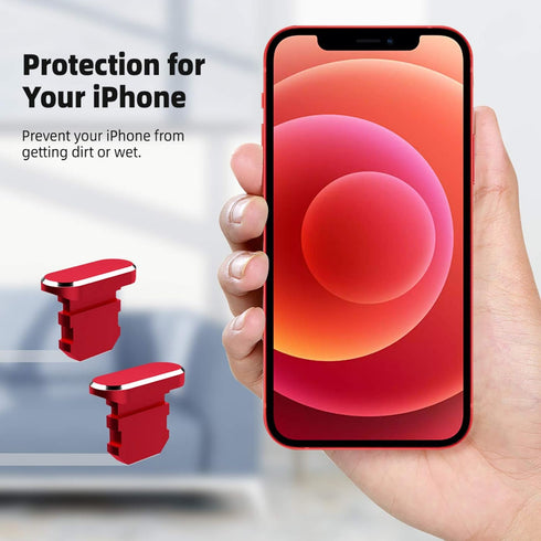 2 Pack Anti Dust Plugs for iPhone 13 Pro Max 14 12 Mini Dust Cover 8 Pin Dust Plug with Mini Storage Box iPhone Charging Port Plugs for iPhone 11 ...