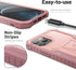 ExoGuard for iPhone 12 Case, Compatible with iPhone 12 Pro, Rubber Shockproof Full-Body Cover with Built-in Screen Protector and Kickstand - Pink...