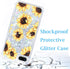 iPhone 7 Plus Case, iPhone 8 Plus Glitter Floral Case Flower Bling Sparkle Floating Liquid Soft TPU Cushion Luxury Case for Girls Women Cute Case ...