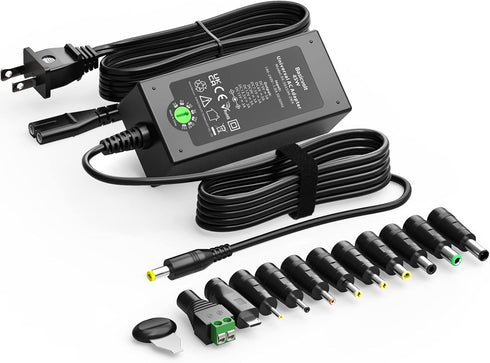 45W Universal 15V 13.5V 12V 9V 7.5V 6V 5V DC Power Supply, Switching AC Adapter Replacement Power Cord for LED Strip Lights Baby Monitor Security ...