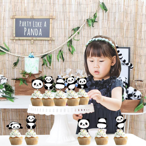 Panda Cupcake Toppers Picks 24pcs - Panda Party Supplies Birthday & Baby Shower...