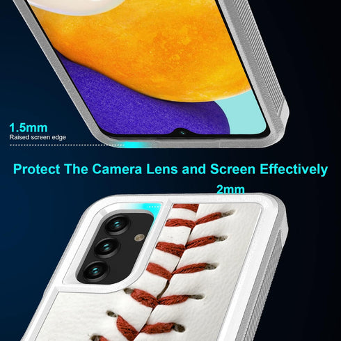 Case for Samsung Galaxy A13 5G, Baseball Sports Pattern Shock-Absorption Hard PC and Inner Silicone Hybrid Dual Layer Armor Defender Case for Sams...