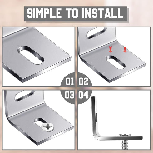 Dunzy 36 Pcs 1x1 Inch Heavy Duty Wood Table Top Expansion Bracket Steel Z Clips Fastener Connector Table Top Fasteners Woodworking Fasteners Hardw...