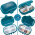 Daily Pill Organizer - (Pack of 2) Small AM PM Pill Organizer - Cute 4 Compartment Pill Organizer 2 Times a Day Case Box...