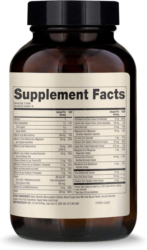 Dr. Mercola Chewable Multivitamin for Kids, 30 Servings (60 Tablets), 0g Sugar Per Serving, Natural Orange Flavor, Dietary Supplement, Supports Ov...