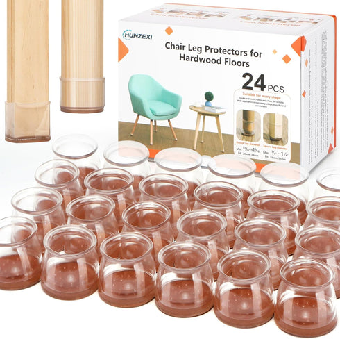 24Pack Small Silicone Chair Leg Floor Protectors, Chair Leg Protectors for Hardwood Floors, Thicken Rubber Chair Feet Caps Covers Pads, Protect Fu...