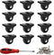 Luomorgo 12 Pack 1" Caster Wheels Rigid Fixed Non Swivel Casters with Metal Top Plate Hard Plastic Wheels for Furniture, Black...