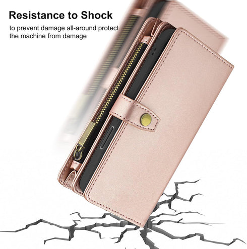 for iPhone 13 Case Leather Wallet with Card Holder, Magnetic Closure Full Shockproof Protection Drop Absorption Heavy Duty Phone Cover with Card S...