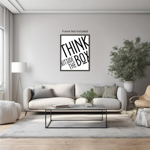 Posterizer 1 pcs-Think Outside The Box-Abstract Minimal Art-Motivational & Inspirational Art-Workplace & Office Art- Gift for Men Women Entreprene...