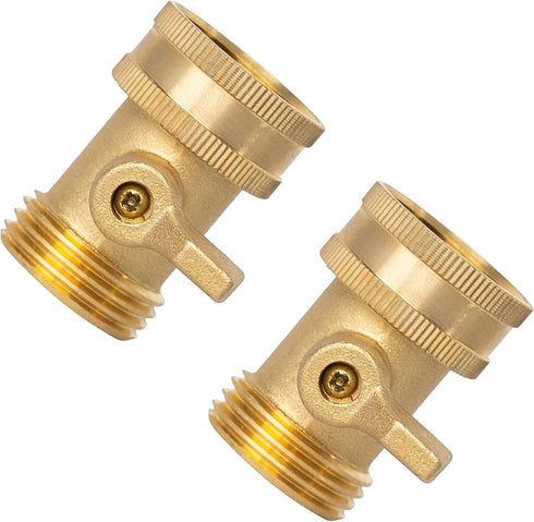 Xiny Tool Brass Garden Hose Shut Off Valve, Heavy Duty 3/4 Inch Solid Brass Garden Hose Shut Off Valve with 4 Extra Rubber Washers (4)...