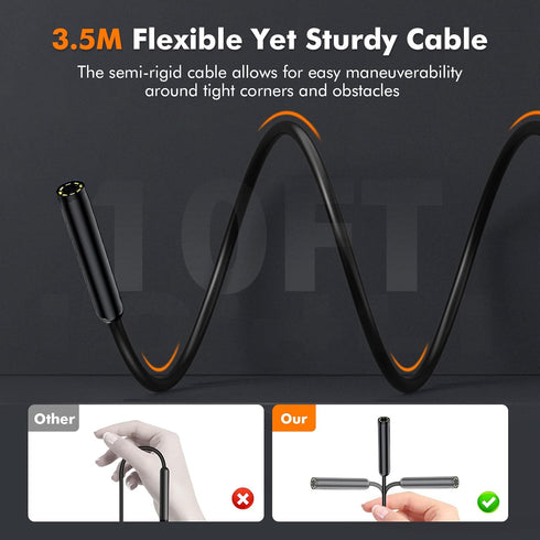 Borescope Camera with Light Endoscope Camera with Light iPhone, 1920P HD Inspection Camera Endoscope Camera for Android, IP67 Waterproof Portable ...