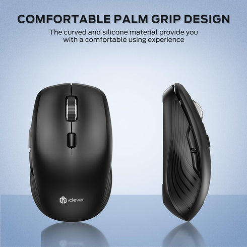 iClever Wireless Bluetooth Mouse, Dual Mode(Bluetooth+USB), Rechargeable Mouse, Multi-Devices Mouse for Small Sized Hands with 4 Adjustable DPI, S...