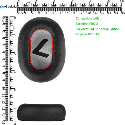 Geekria QuickFit Replacement Ear Pads for Plantronics BackBeat PRO 2, BackBeat PRO 2 Special Edition, Voyager 8200 UC Headphones Ear Cushions, Hea...