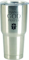 Dicksons Man of God Prayer Silver Tone 30 ounce Stainless Steel Travel Tumbler Mug...