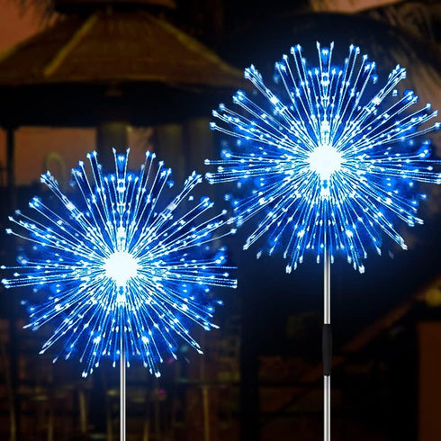 JJGoo Solar Garden Lights Solar Firework Lights, 2 Pack 150 LEDs 2 Lighting Modes Solar Lights Outdoor Waterproof for Garden Patio Walkway Pathway...