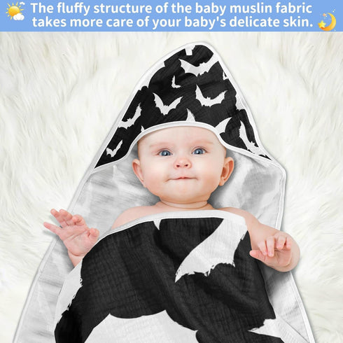 xigua Bat Baby Bath Towel, Cute Ultra Soft Absorbent Hooded Baby Towel Newborn, Infant & Toddler, 30 x 30 Inch...
