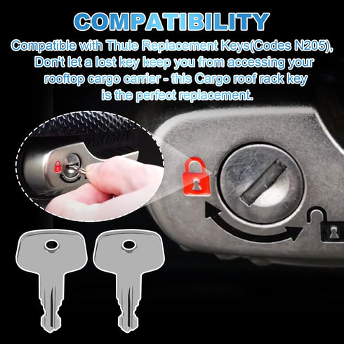 Thule Car Rack Replacement Key,Thule roof Rack Key,Errebi Thule Key,Replacement Keys for Thule Ski, Roof,Cargo Box,Carrier Racks and Crossbars(N20...