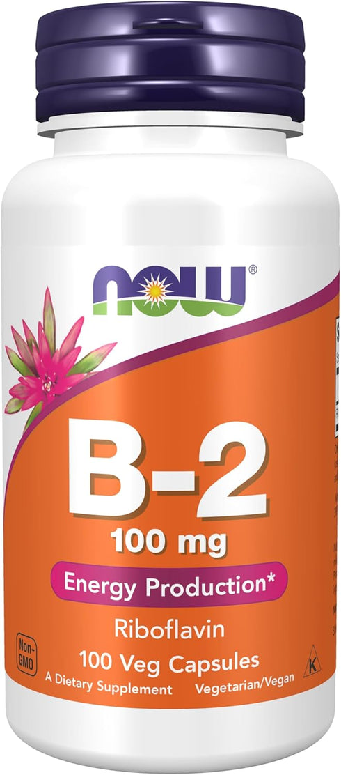NOW Supplements, Vitamin B-2 (Riboflavin) 100 mg, Energy Production*, 100 veg Capsules...