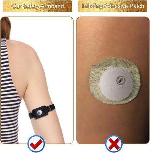 Adjustable Armband for Freestyle Libre 3, CGM Continuous Glucose Monitor System Transmitter Sensor Cover - No More Patches (Bright Black)...