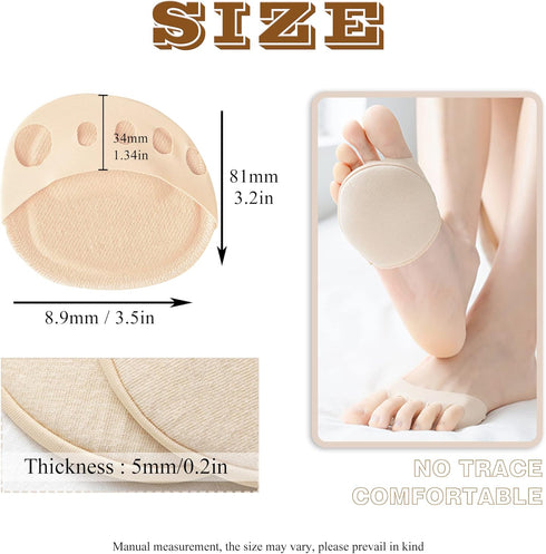 4 Pairs Ball of Foot Cushions Forefoot Cushion Pads for Women High Heels Reusable Metatarsal Foot Pads for Pain Relief Invisible Honeycomb Fabric ...