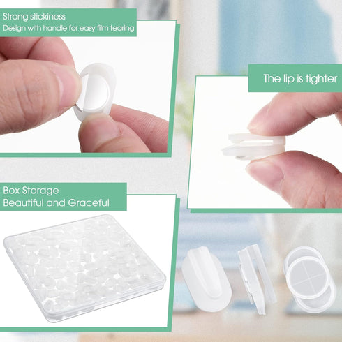 Adhesive Plastic Sticky Clips White Clips Reusable Removable Sticky Clips Small Poster Clips Wall Clips Hanging Bulletin Board Clips for Teachers ...