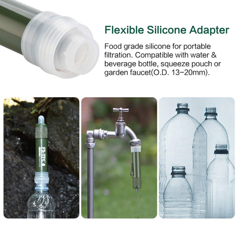 FS-TFC Personal Water Filter Straw Mini Water Purifier Survival Gear for Hiking, Camping, Travel and Emergency Preparedness,2Pack...