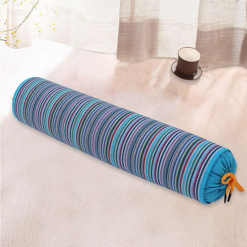 Levoberg Round Buckwheat Hull Pillow Neck Roll Pillow Cervical Support Pillow with Removable Cotton Cover for Sleeping...