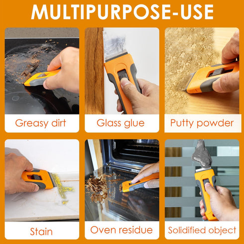Razor Blade Scraper Tool with 15pcs Extra Blades, Cleaning Razor Scraper for Glass, Glass Top Stove Scraper for Oven Door, Cooktop Scraper, Glass ...