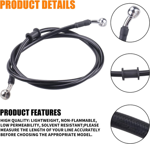 Motorcycle Hydraulic Brake or Clutch Line Hose for Motorcycle Dirt Bike ATV Moped Scooter,etc.Banjo Bolt 2PCS(Length 1.2m/3.93ft)...