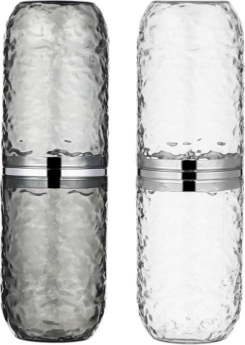 2PCS Travel Toothbrush Case with Cover, Portable Toothbrush Holder Cup Storage Container for Home Bathroom Trip School...